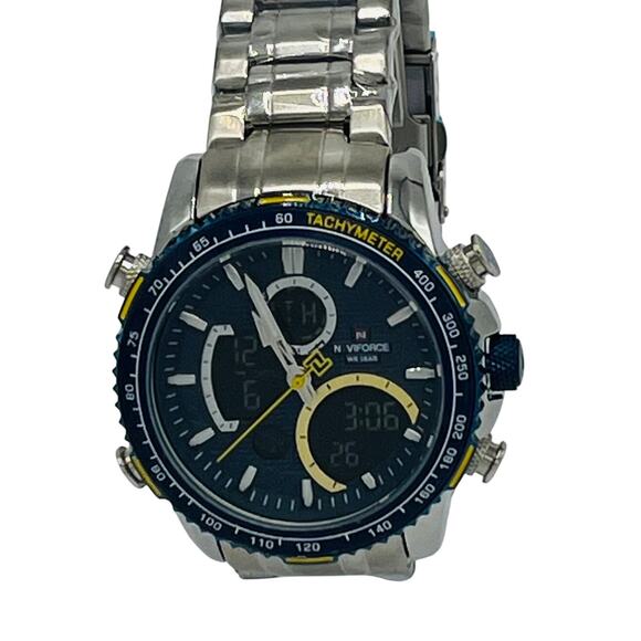 Navi Force Stainless Steel 30m Water Resistant Analog Quartz Watch - Picture 1 of 8